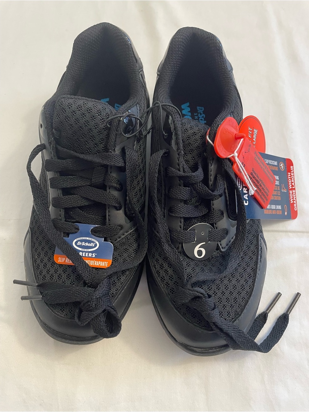 NWT Dr. Scholl's Invite Slip Resistant Work Shoes Black Sneakers Women’s 6W